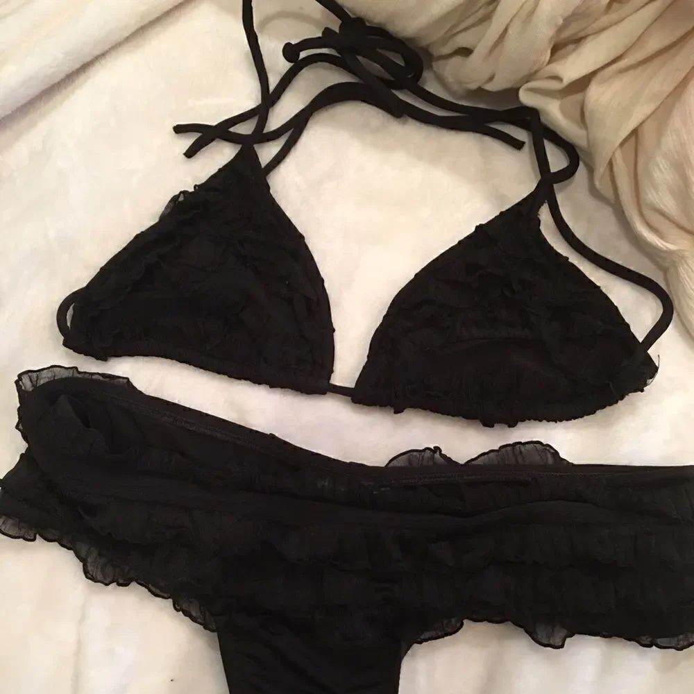 Ruffle T Back Bikini